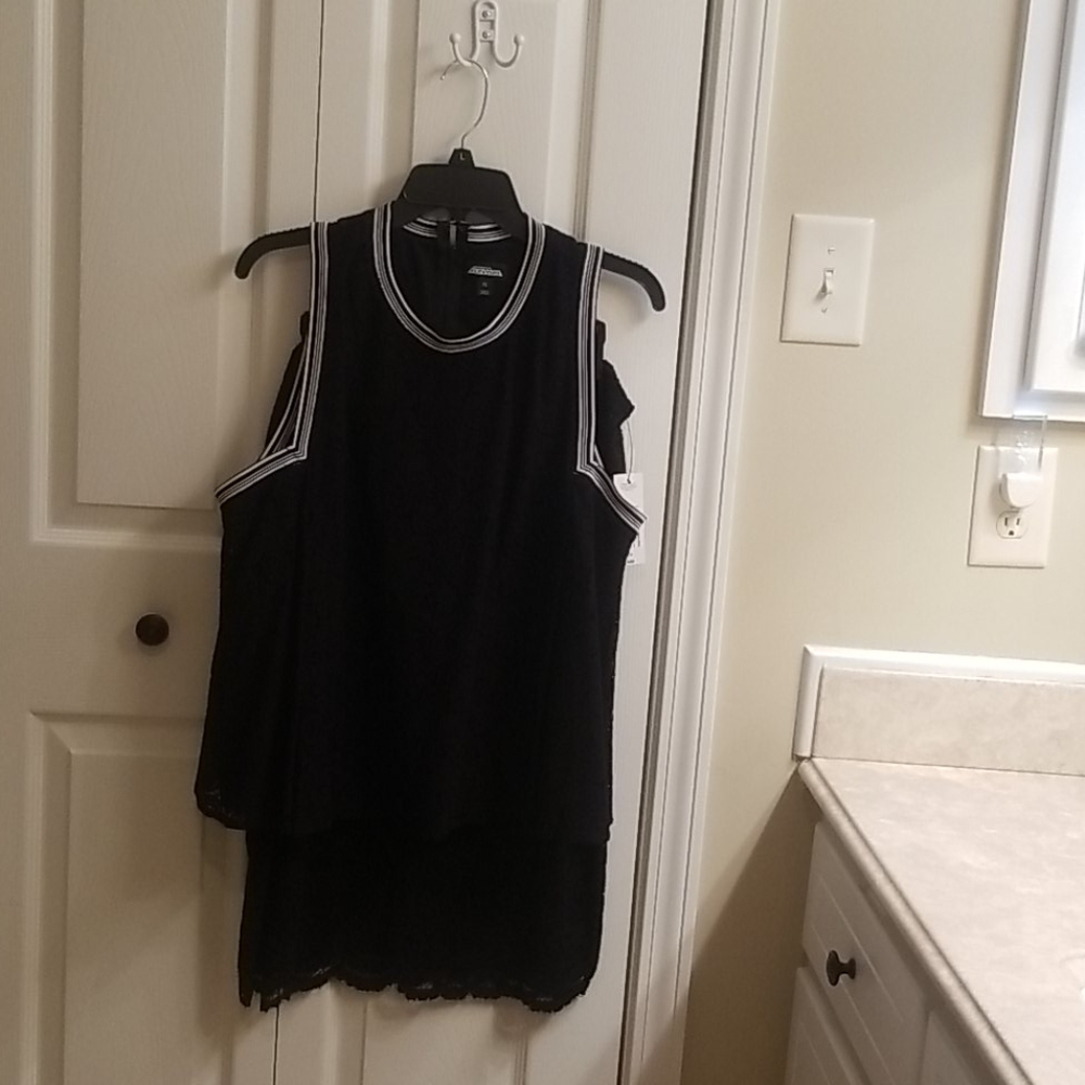 2 piece black lacy skirt and top